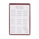 Risch Single Pocket Vinyl Menu Cover, 8 1/2"W x 14"H, Maroon Leatherette (TES 8.5X14) thumbnail 4
