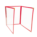 Risch Triple Pocket Vinyl Menu Cover, 8 1/2"W x 14"H, Red Leatherette (TET 8.5X14) thumbnail 3