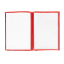 Risch Triple Pocket Vinyl Menu Cover, 8 1/2"W x 14"H, Red Leatherette (TET 8.5X14) thumbnail 4