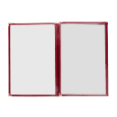 Risch Triple Pocket Vinyl Menu Cover, 8 1/2"W x 14"H, Maroon Leatherette (TET 8.5X14) thumbnail 2