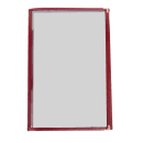 Risch Triple Pocket Vinyl Menu Cover, 8 1/2"W x 14"H, Maroon Leatherette (TET 8.5X14) thumbnail 3
