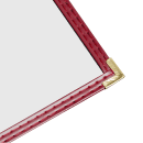 Risch Triple Pocket Vinyl Menu Cover, 8 1/2"W x 14"H, Maroon Leatherette (TET 8.5X14) thumbnail 4