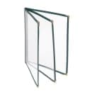 Risch Triple Pocket Vinyl Menu Cover, 8 1/2"W x 11"H, Green Leatherette (TETB 8.5X11) thumbnail 3