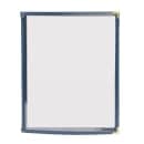 Risch Triple Pocket Vinyl Menu Cover, 8 1/2"W x 11"H, Blue Leatherette (TETB 8.5X11) thumbnail 2