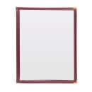 Risch Triple Pocket Vinyl Menu Cover, 8 1/2"W x 11"H, Maroon Leatherette (TETB 8.5X11) thumbnail 2