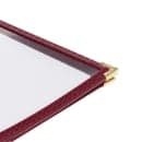 Risch Triple Pocket Vinyl Menu Cover, 8 1/2"W x 11"H, Maroon Leatherette (TETB 8.5X11) thumbnail 4