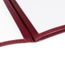Risch Triple Pocket Vinyl Menu Cover, 8 1/2"W x 11"H, Maroon Leatherette (TETB 8.5X11) thumbnail 5