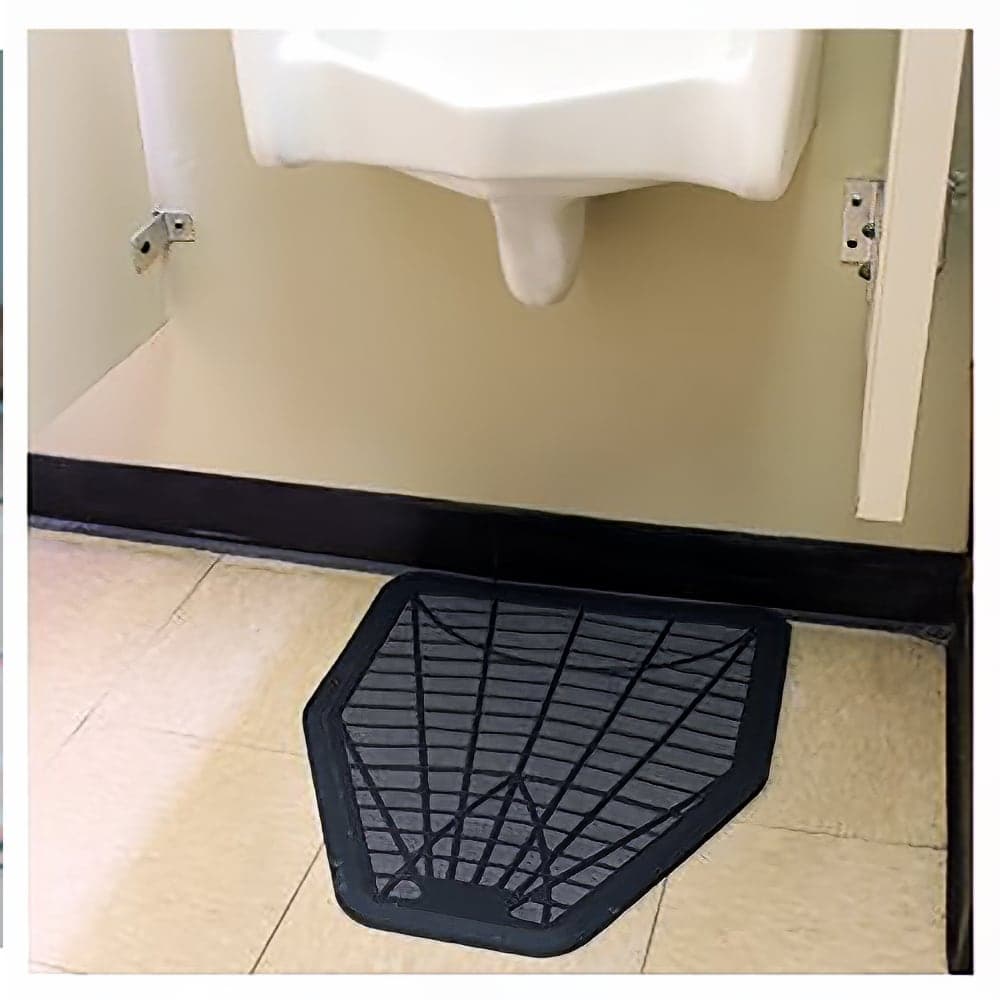 Cactus Mat 402U-C Sani-Mate Disposable Urinal Mat - 1 27/50' x 1 3/4', Black