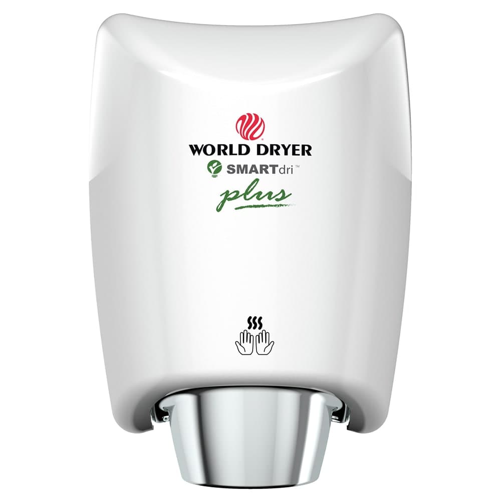 World Dryer K-974P2 Automatic Hand Dryer w/ 10 Second Dry Time - White Aluminum, 120v