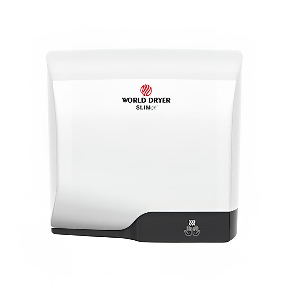 World Dryer L-974A Automatic Hand Dryer w/ 15 Second Dry Time - White Aluminum, 110-120v