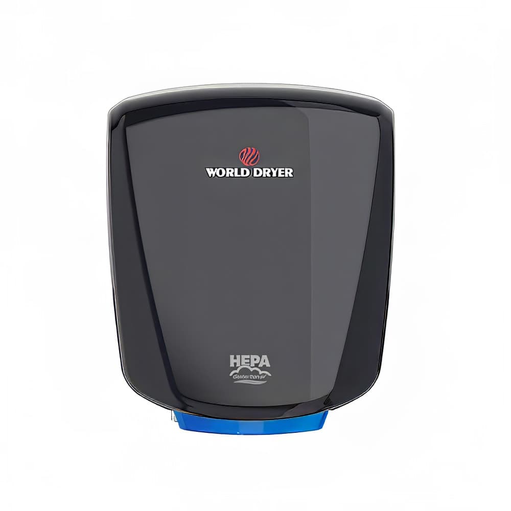 World Dryer Q-162A2 Automatic Hand Dryer w/ 12 Second Dry Time - Aluminum, Black, 120v/208-240v/277v/1ph