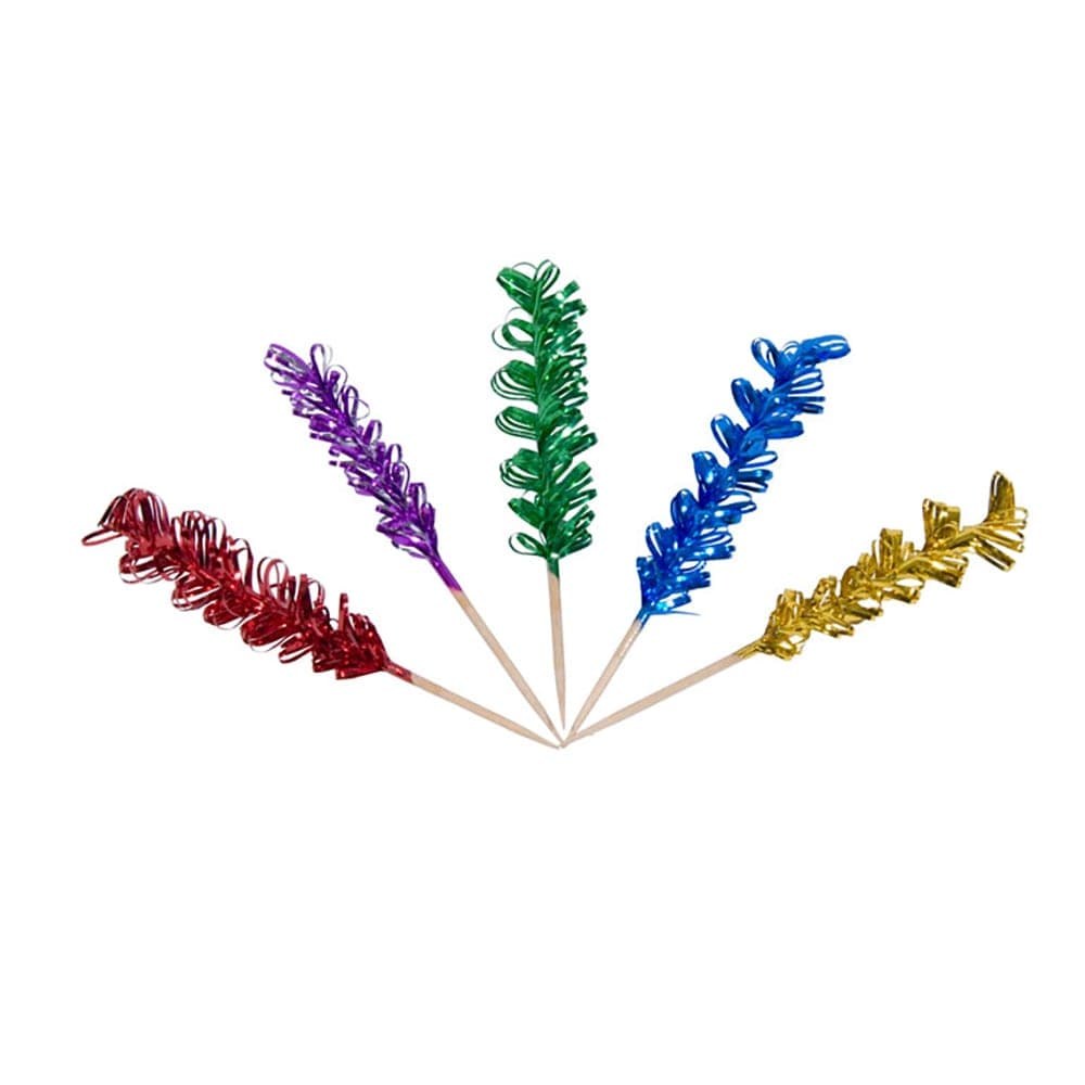 Town 4" Wood Frill Pick, Assorted Colors (51802)