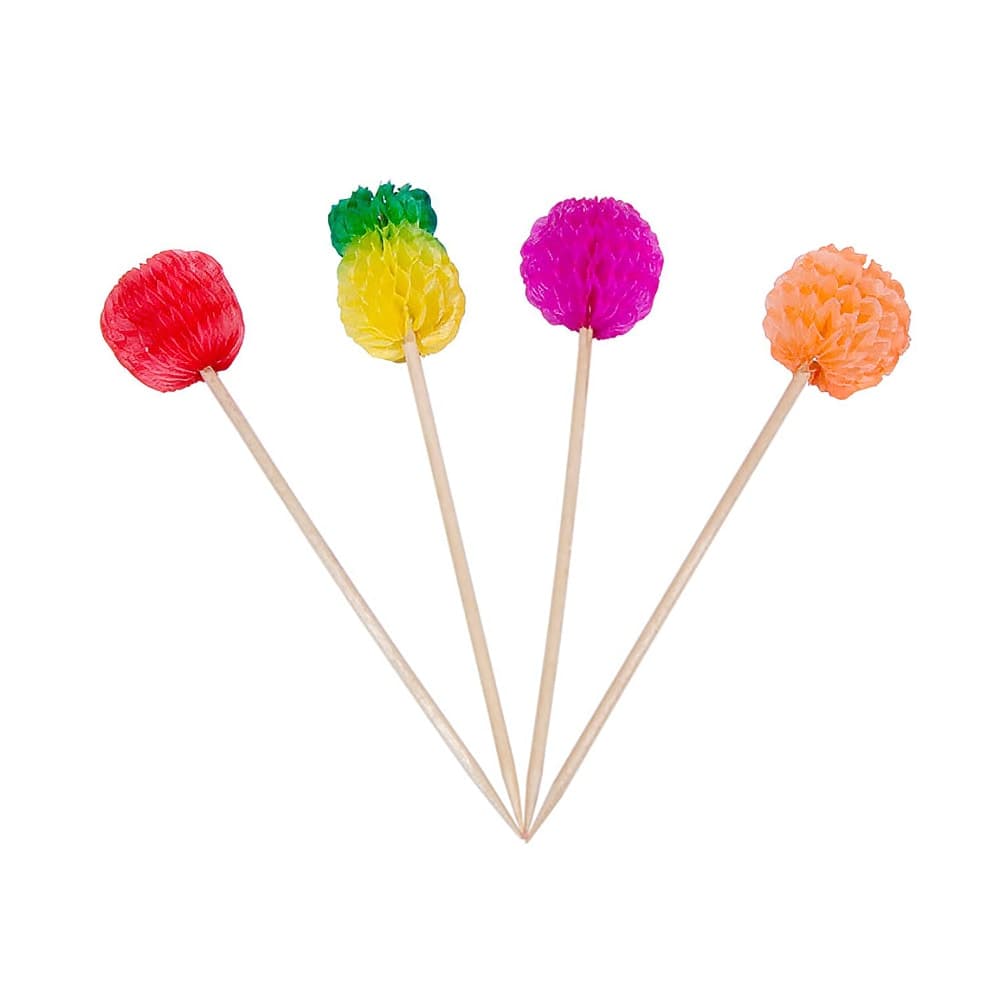 Town 4" Wood Fruit Pick, Assorted Colors (51804)