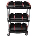 Luxor 32" 3 Level Mechanics Cart w/ 132 lb Capacity - Aluminum/Plastic, Black (MC-3) thumbnail 2