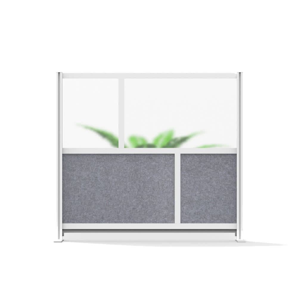 Luxor Modular Room Divider Starter Wall w/ PET & Acrylic Panels, 53"W x 48"H (MW-5348-FCG)