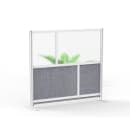 Luxor Modular Room Divider Starter Wall w/ PET & Acrylic Panels, 53"W x 48"H (MW-5348-FCG) thumbnail 2