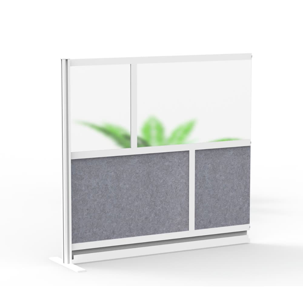Luxor Modular Room Divider Add On Wall w/ PET & Acrylic Panels, 53"W x 48"H (MW-5348-XFCG)