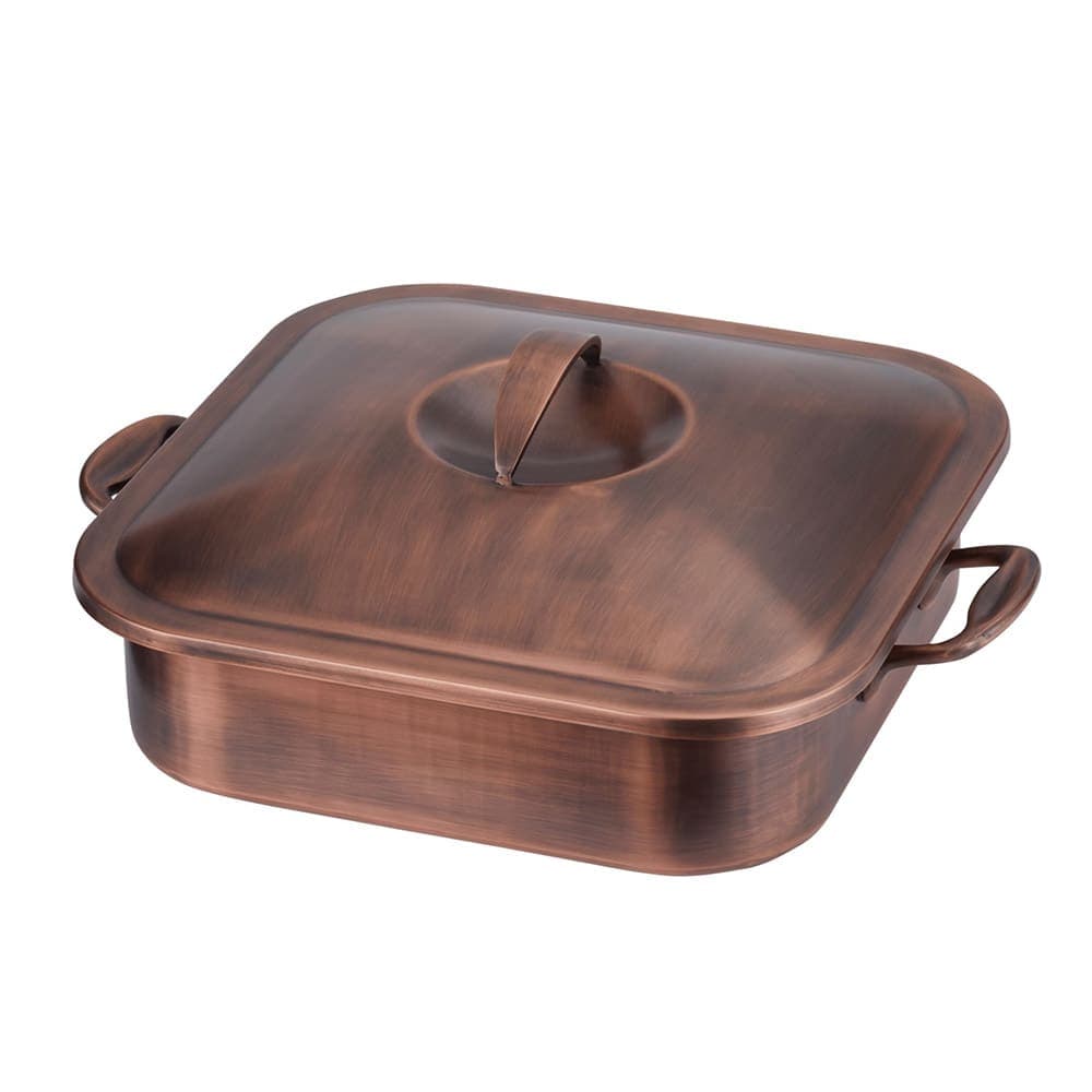 Spring USA 2274-5/23 4 qt Square Chafing Dish - 11 7/16"L x 11 7/16"W, Copper Plated