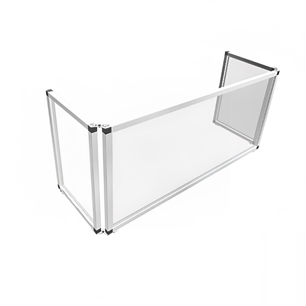 Spring USA MSG6019 3 Sided Folding Sneeze Guard - 60"W x 25"D x 19 1/2"H, Acrylic w/ Aluminum Frame