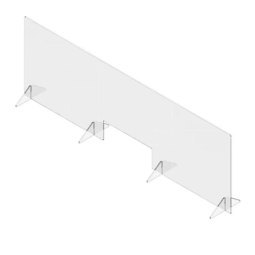 Spring USA SFPT2472 Countertop Safety Barrier w/ Pass Thru Window - 72"W x 23 3/4"H, Acrylic, Clear