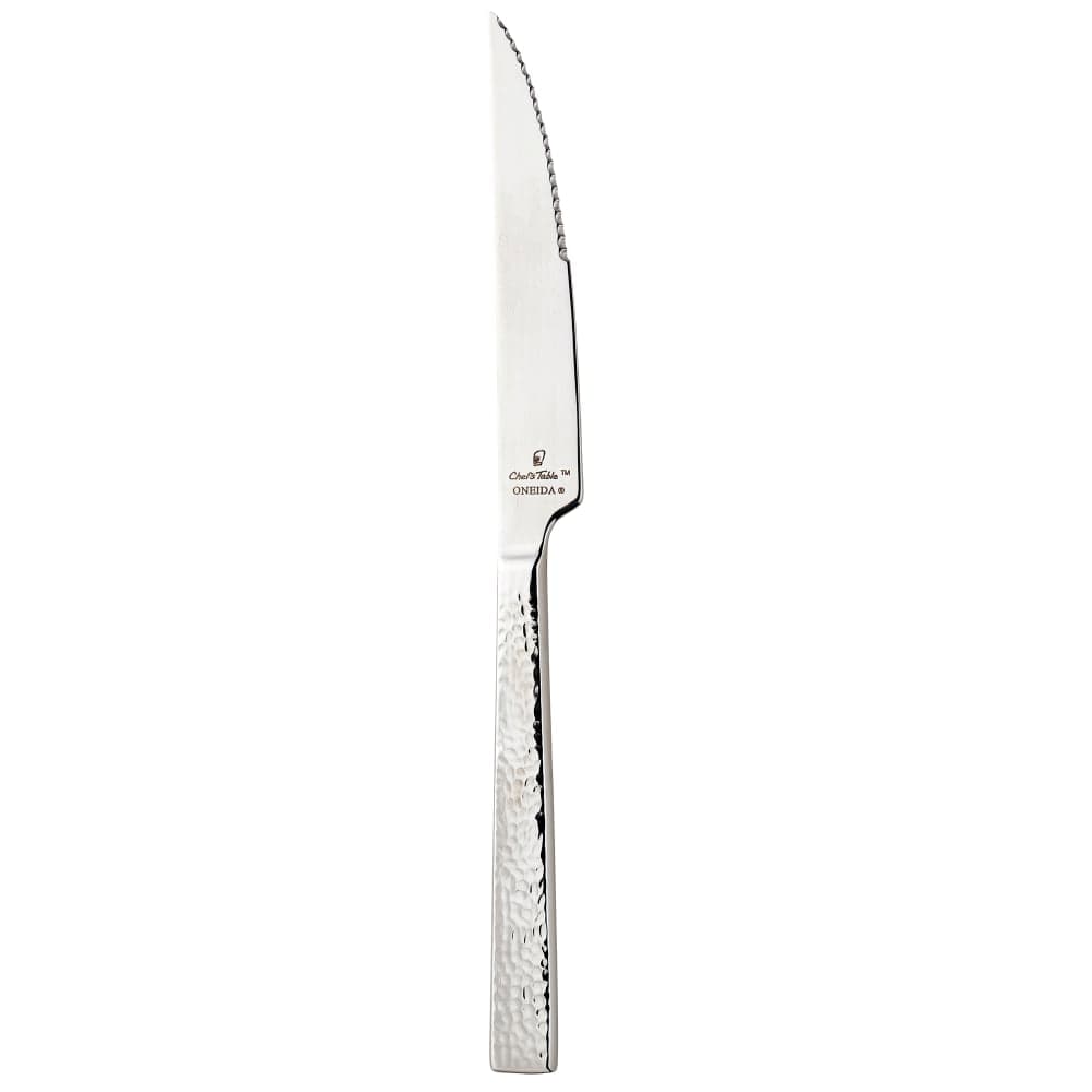 Oneida 10" Steak Knife with 18/0 Stainless Grade, Chef's Table Hammered™ Pattern (B327KSSF)