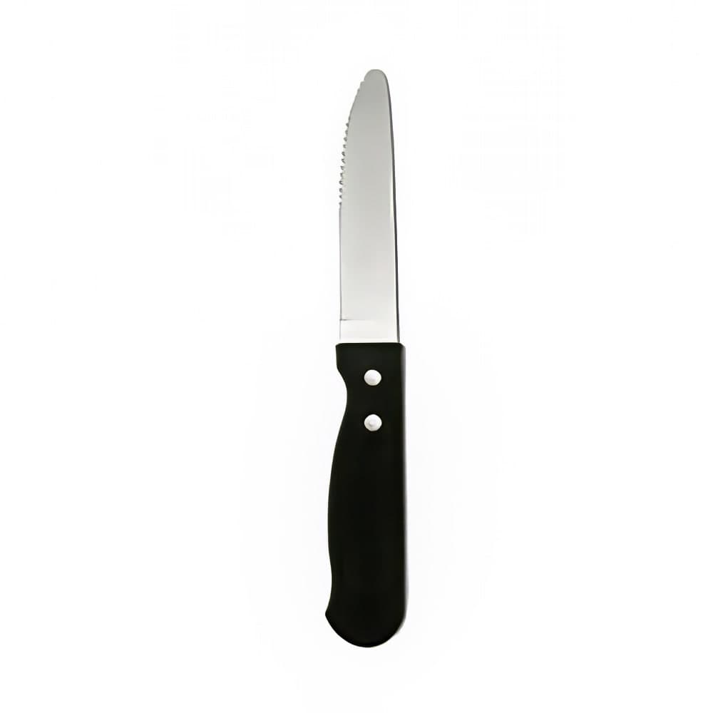 Oneida 9 3/4" Steak Knife with Stainless Blade & Black Plastic Handle,  Wrangler Pattern (B620KSSF)