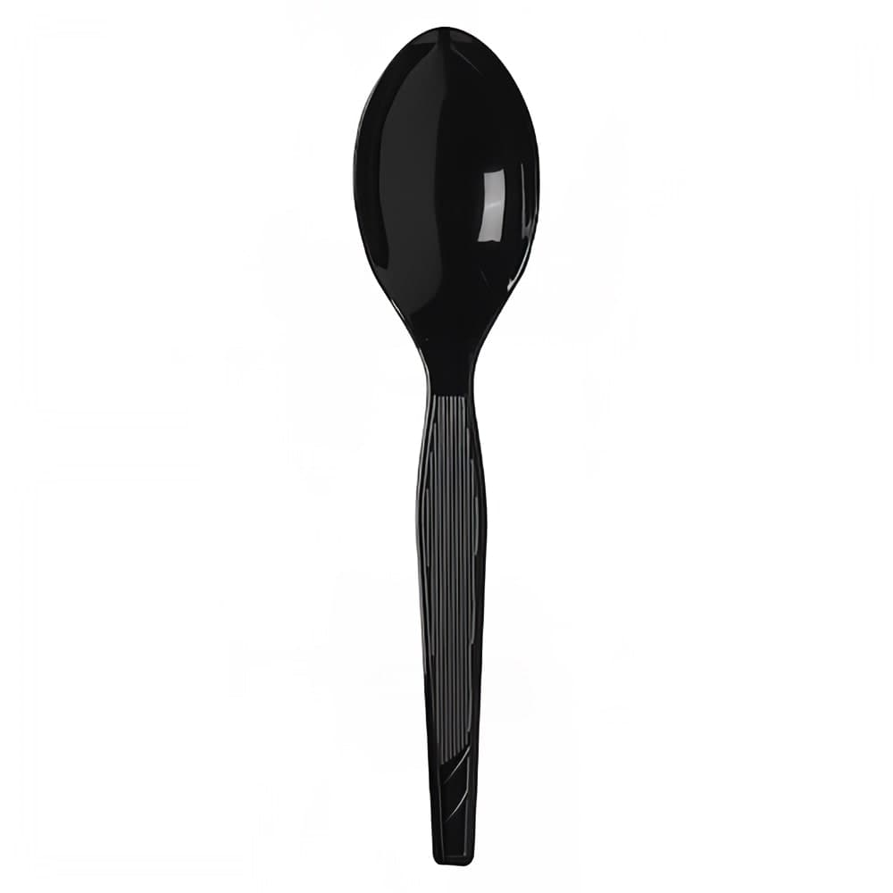 Dixie TM517 5 5/8" Medium Weight Disposable Teaspoon - Polystyrene, Black