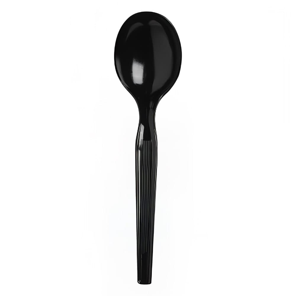 Dixie SM517 5 3/4" Medium Weight Disposable Soup Spoon - Polystyrene, Black