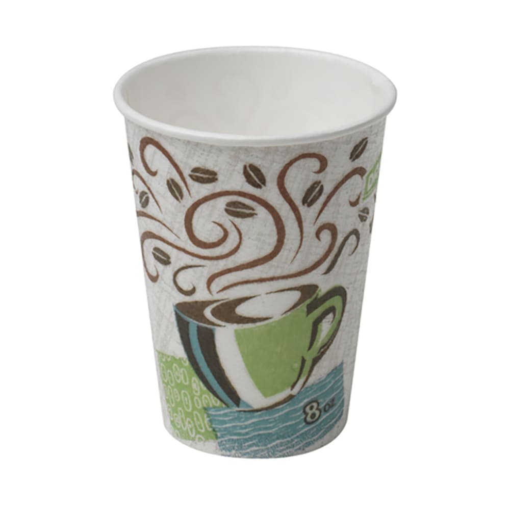 Dixie 5338CDWR PerfecTouch® 8 oz Wrapped Disposable Hot Cup - Paper, Printed