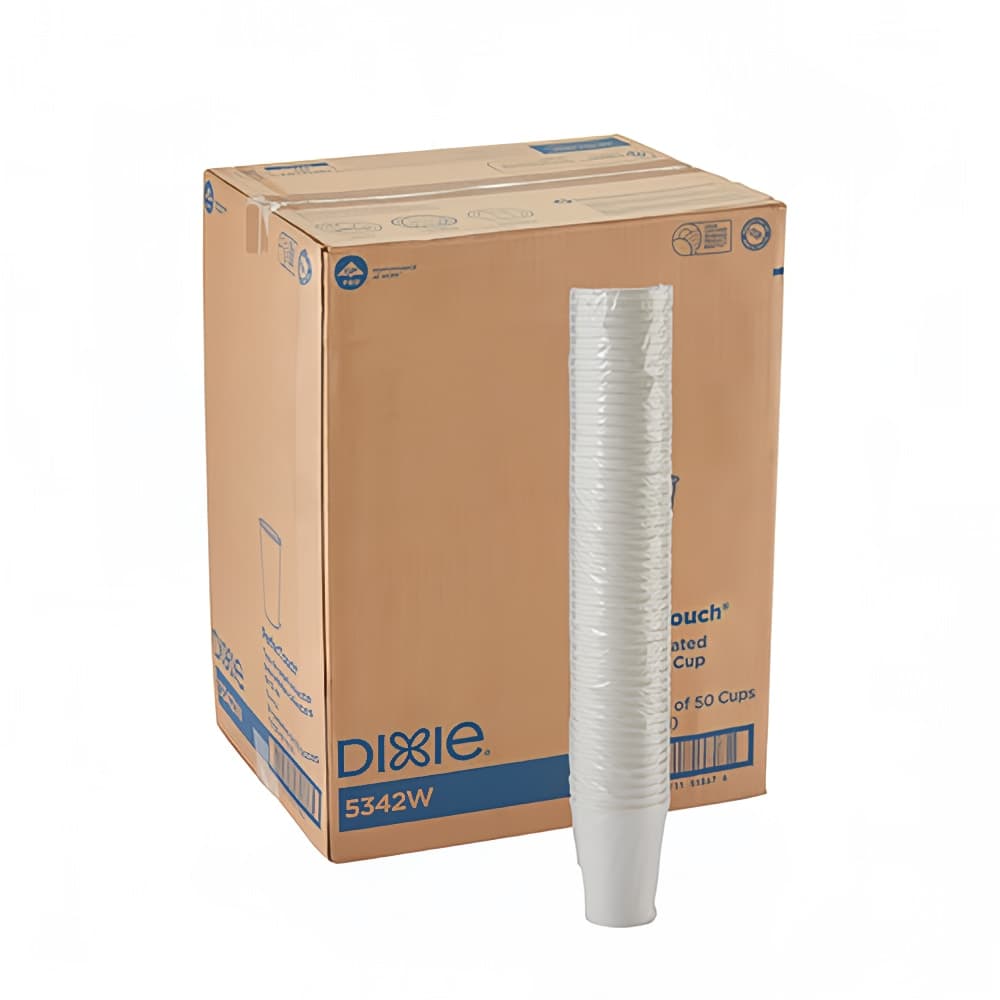 Dixie 5342W PerfecTouch® 12 oz Disposable Hot Cup - Paper, White