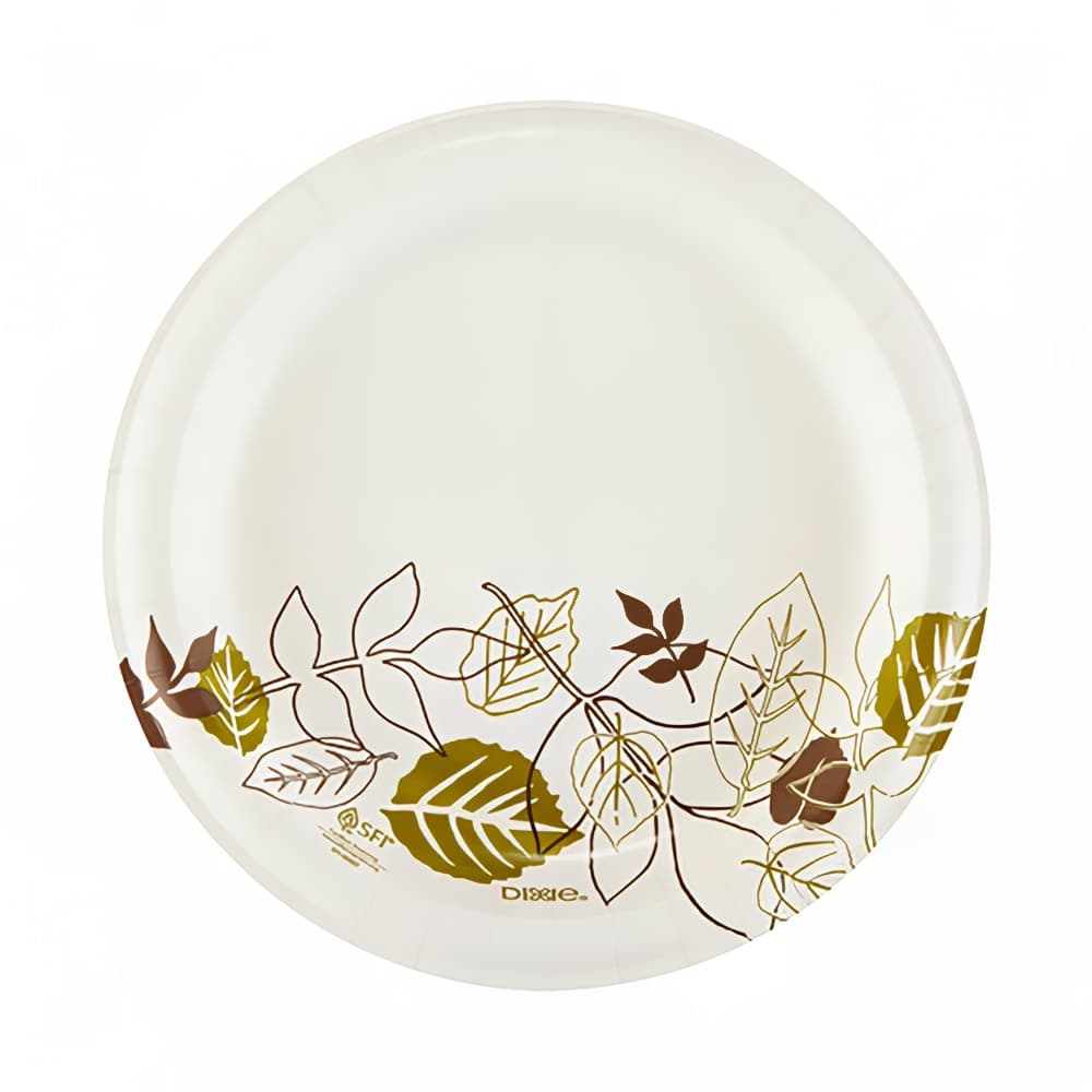 Dixie UX9PATH 8 1/2" Disposable Plate - Medium Weight, Paper, White