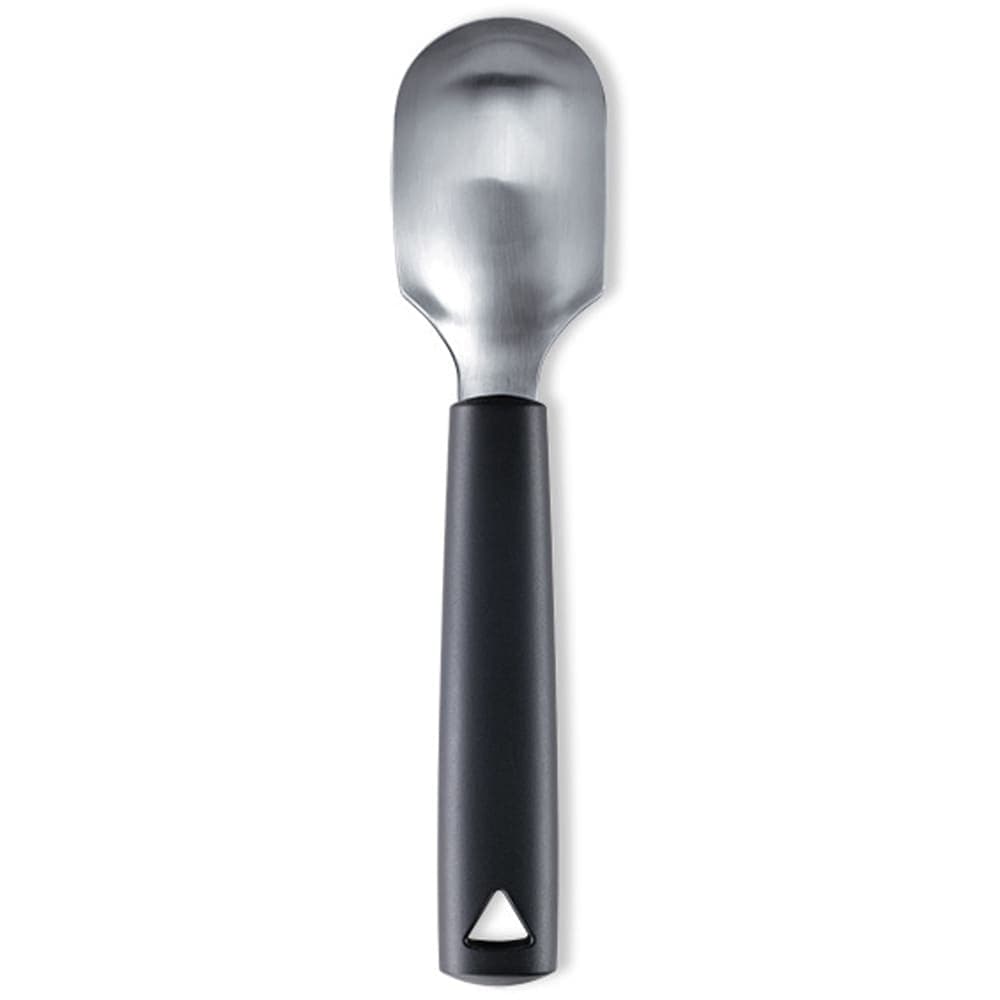 Louis Tellier 7" Frosted Fruit Spoon - Stainless Steel w/ Black Plastic Handle (728206002)