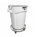 SSL Industries 20 1/4" Round Stainless Steel Trash Can Dolly w/ Raised Center, Silver (SSL-1011) thumbnail 3