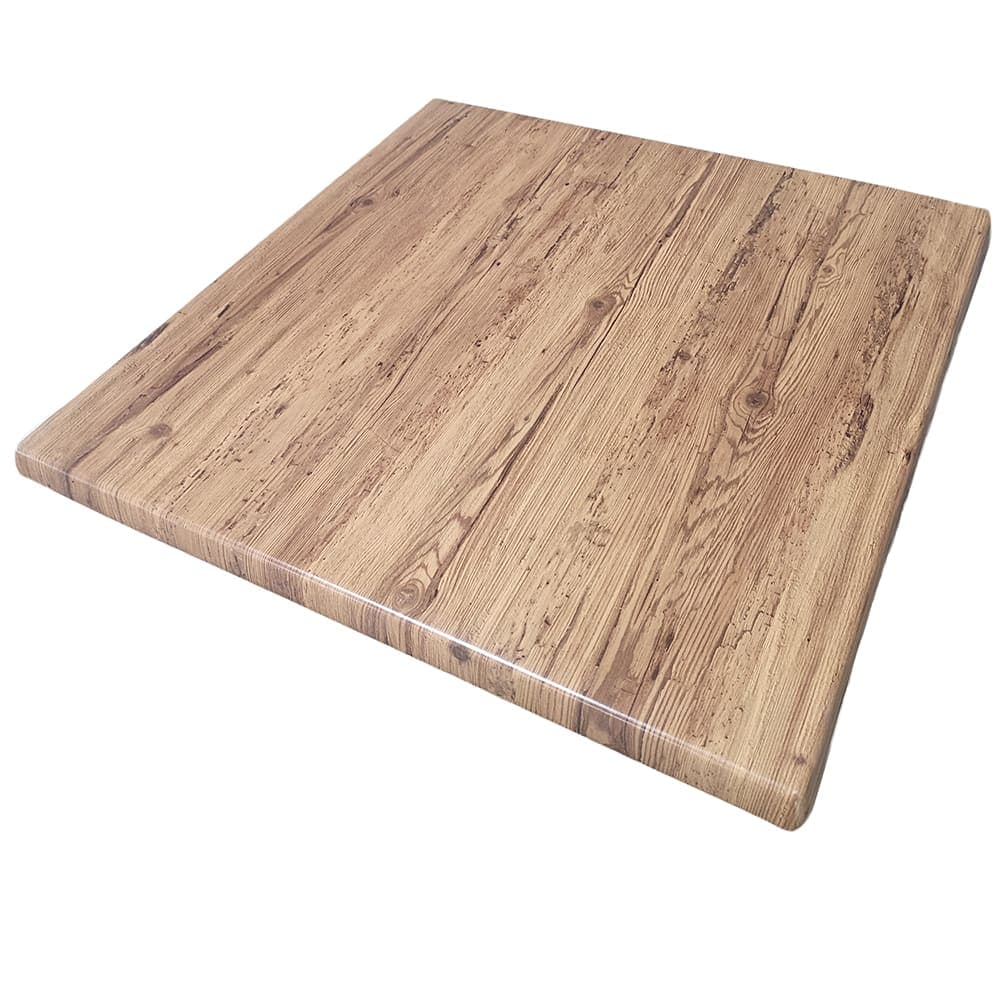 American Tables & Seating 35 1/2" Square Laminate Table Top - Indoor/Outdoor, Aged Pine (ATS-ATO3636-201)