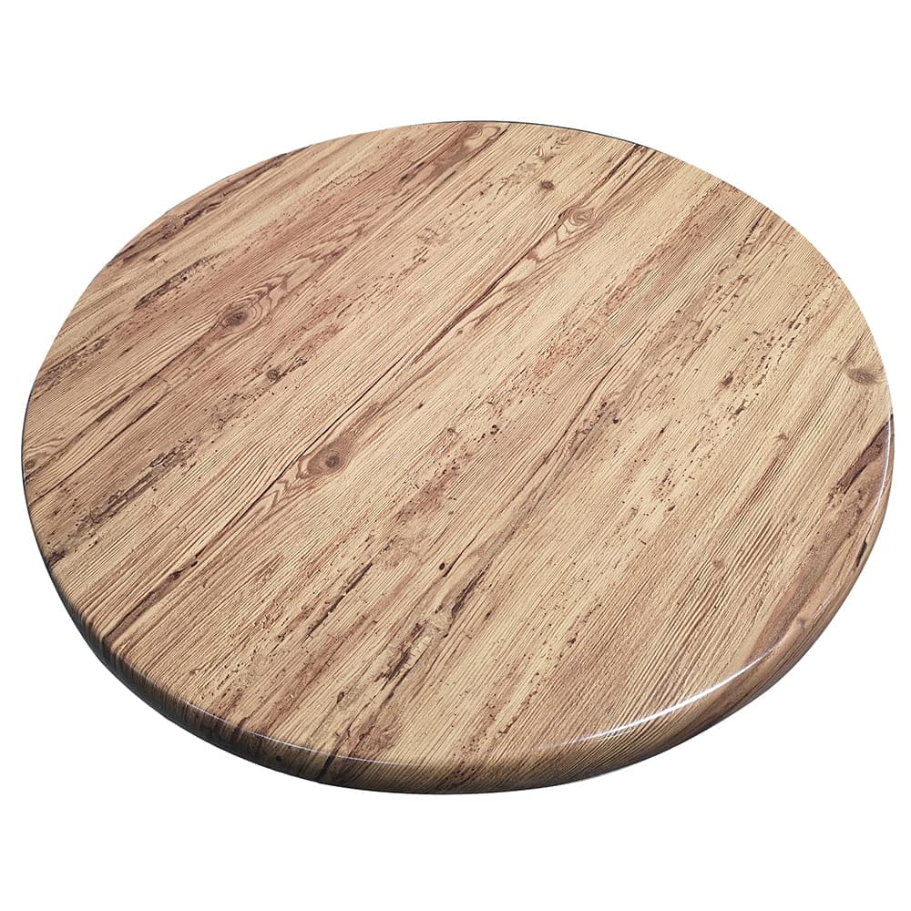 American Tables & Seating 47 1/5" Round Laminate Table Top - Indoor/Outdoor, Aged Pine (ATS-ATO48-201)