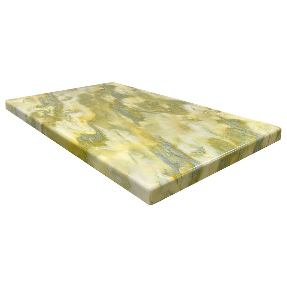 American Tables & Seating 30" x 48" Rectangular Resin Table Top, Yellow/Green (ATS-ATR3048-Y/G)