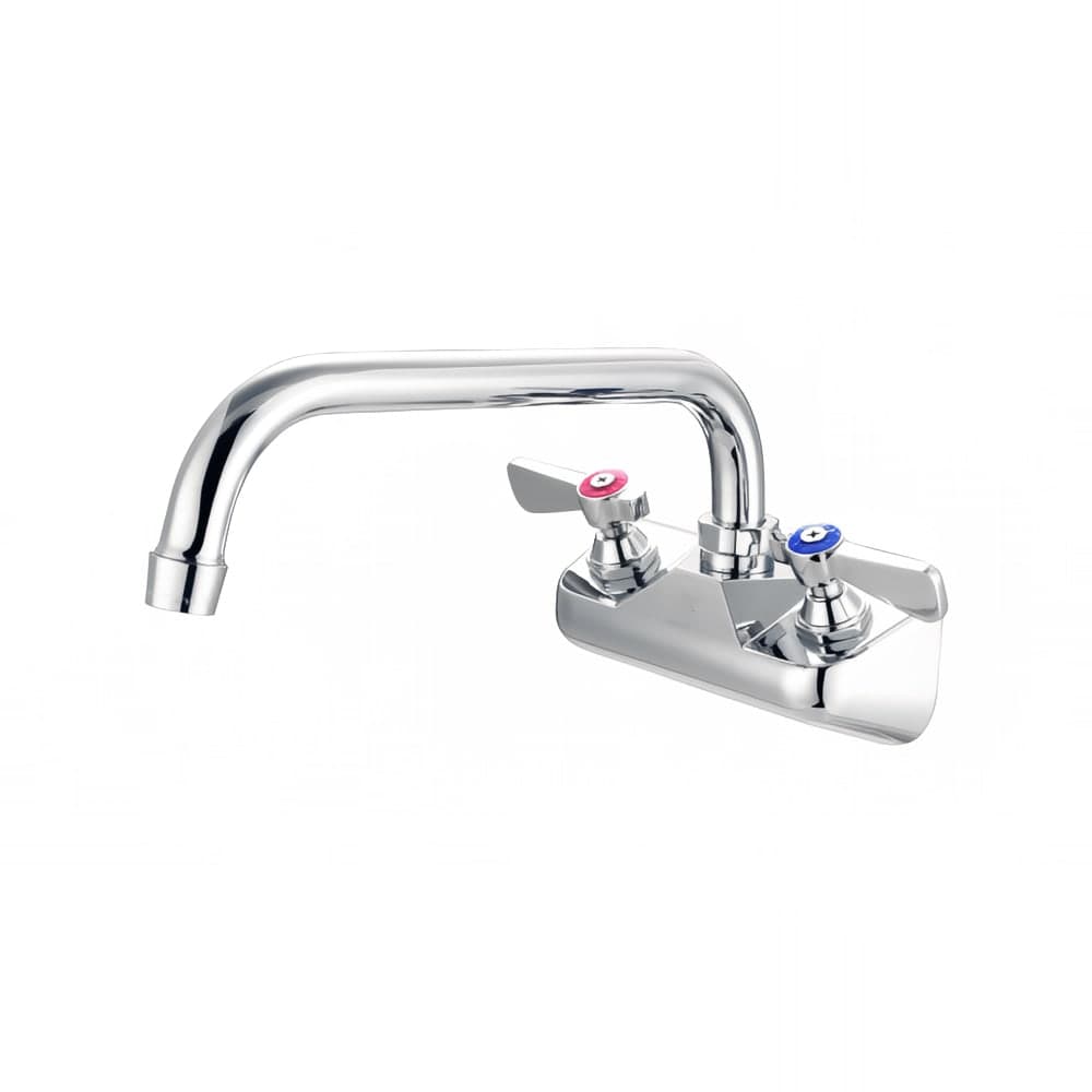 FLO FLO-4112 Splash Mount Faucet - 12" Swivel Gooseneck Spout, 4" Centers