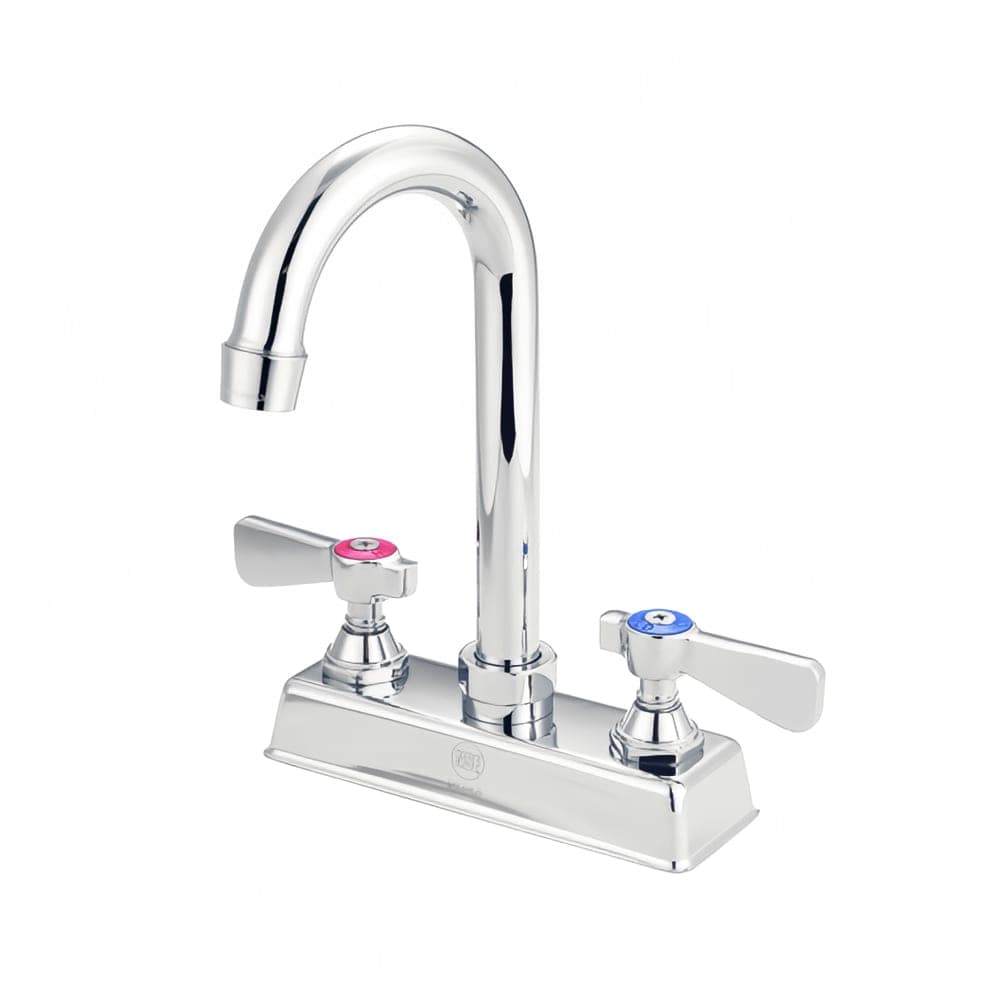 FLO FLO-420 Deck Mount Faucet - 3 1/2" Gooseneck Spout, 4" Centers