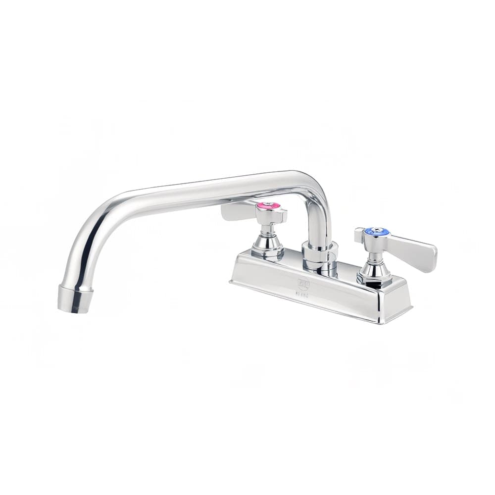 FLO FLO-4208 Deck Mount Faucet - 8" Swivel Gooseneck Spout, 4" Centers
