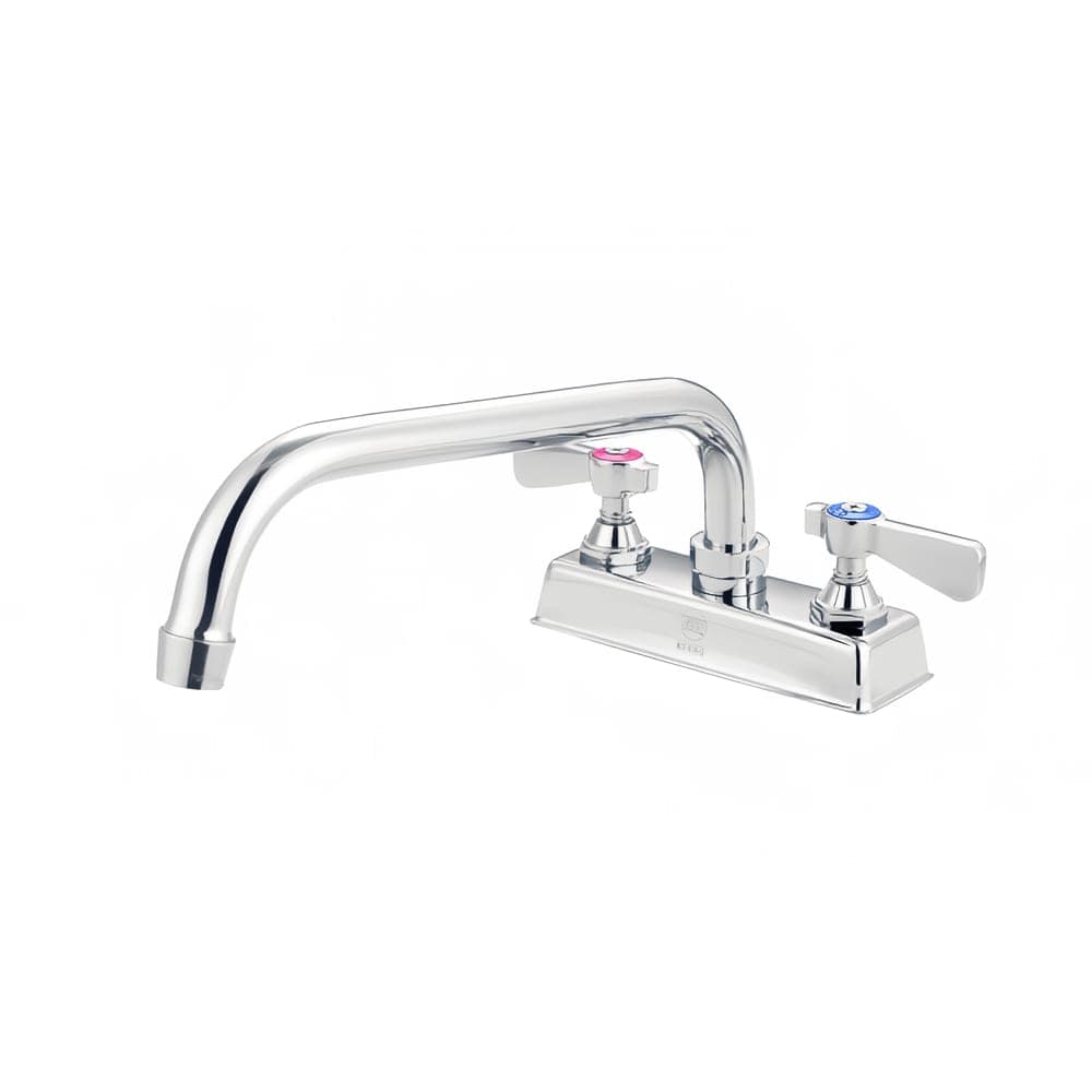 FLO FLO-4210 Deck Mount Faucet - 10" Swivel Gooseneck Spout, 4" Centers