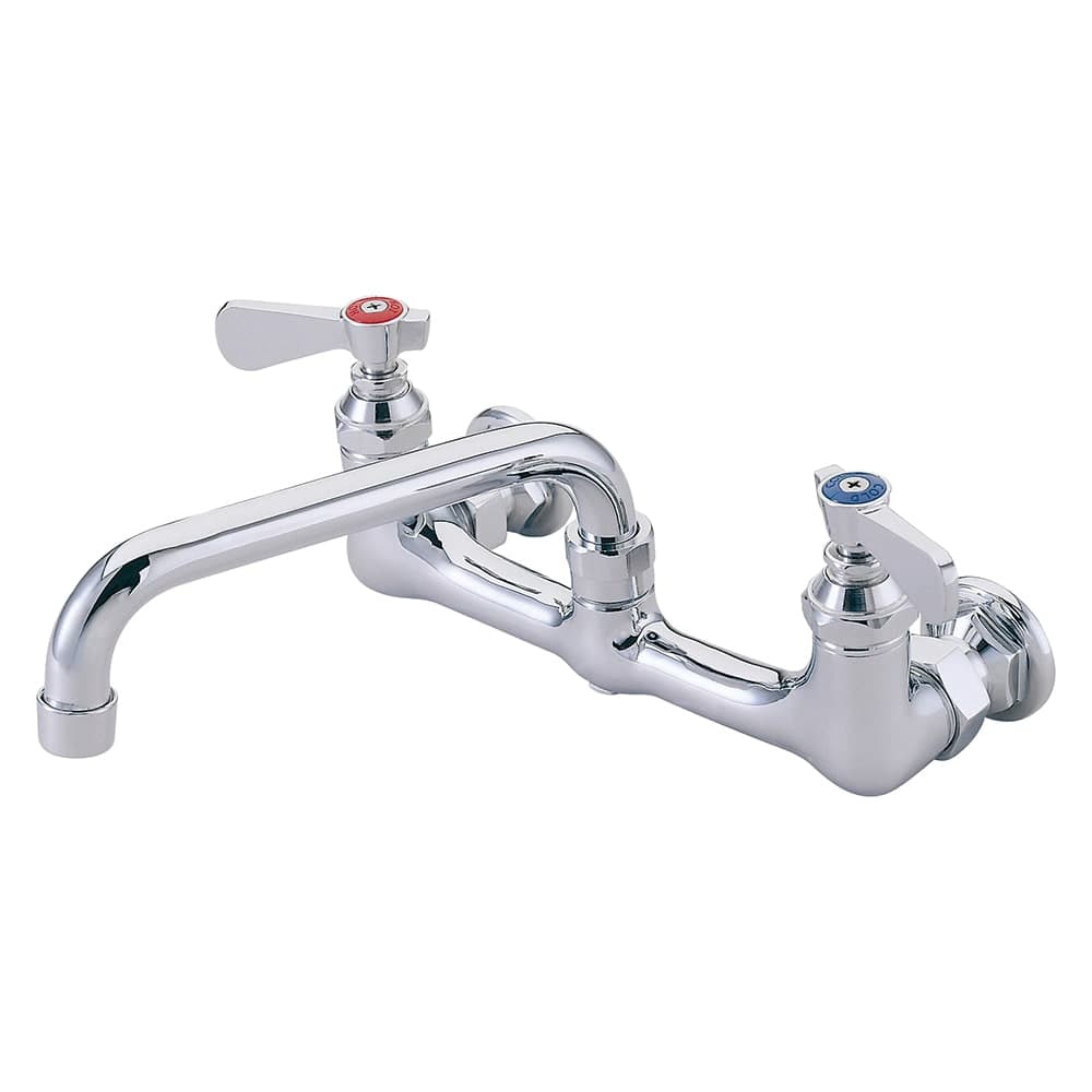 FLO FLO-810 Heavy Duty Splash Mount Faucet - 10" Swing Spout, 8" Centers