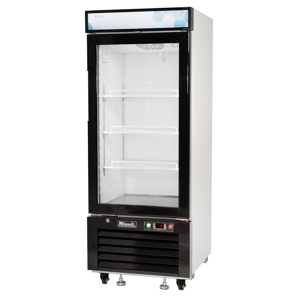 Migali C-10RM-HC 24 1/4" Competitor Series® One Section Glass Door Merchandiser - (1) Right Hinge Door, White, 115v