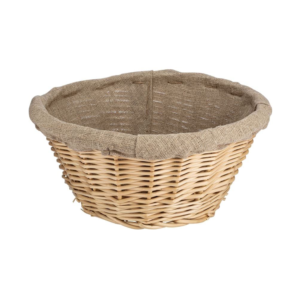 Matfer Bourgeat 118510 8 1/4" Banneton Round Dough Proofing Basket - Wicker, Beige