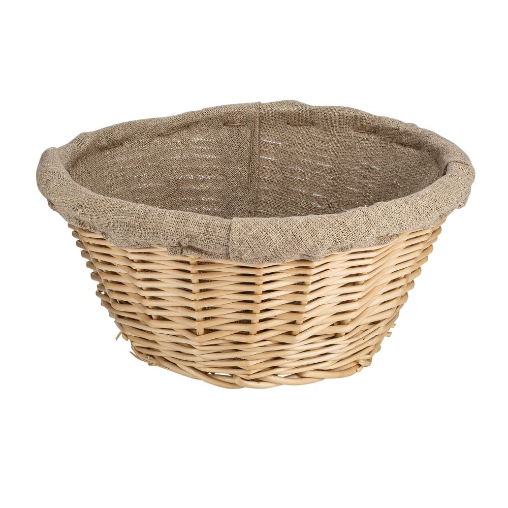 Matfer Bourgeat 118511 9 1/2" Banneton Round Dough Proofing Basket - Wicker, Beige