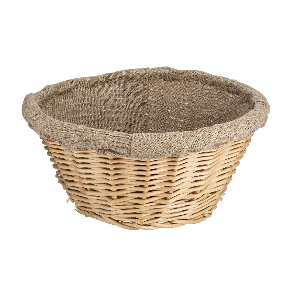 Matfer Bourgeat 118512 10 5/8" Banneton Round Dough Proofing Basket - Wicker, Beige