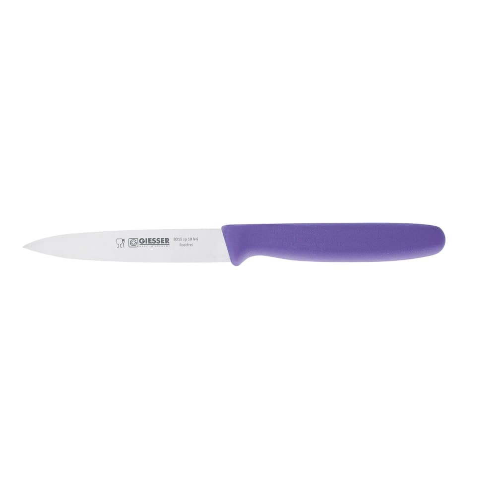 Matfer Bourgeat 182803 4" Paring Knife w/ Purple Handle, Chrome-Molybdenum Steel