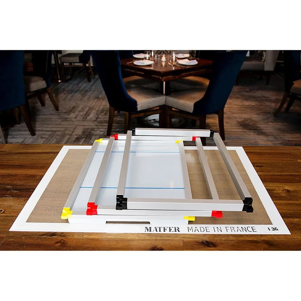 Matfer Bourgeat 370100 3 Piece Stacking Frame Set, (3) Aluminum Frames & (1) Stainless Steel Base Sheet - 23 3/4" x 15 3/4"