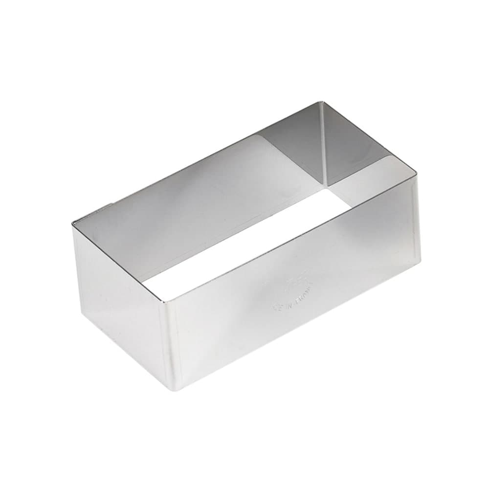 Matfer Bourgeat 376061 3 1/4" x 1 5/8" Rectangular Nonnette Ring, Stainless Steel