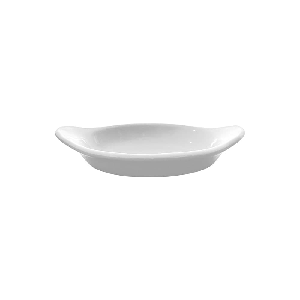 Hall China 8 oz Oval Rarebit/Au Gratin Dish - 8 1/4" x 4 1/4", Bright White (HL5270ABWA)