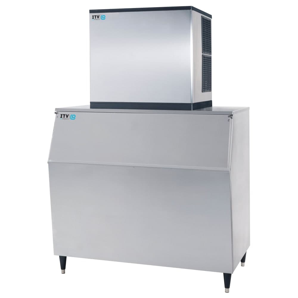 ITV Ice Makers 970 lb Spika Full/Half Cube Ice Machine w/ Bin - 1048 lb Storage, Air Cooled, 208-230v (SPIKA MS 1000/S-1050)